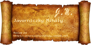 Javorniczky Mihály névjegykártya