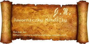 Javorniczky Mihály névjegykártya