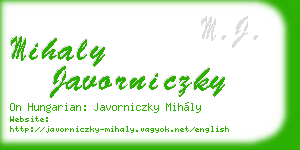 mihaly javorniczky business card